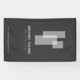 Moderne architectonische blokken Logo wit/grijs Spandoek