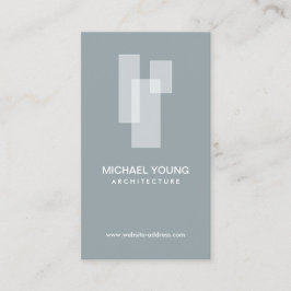 Moderne architectonische blokken Logo wit/leisteen Visitekaartje