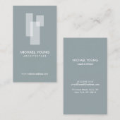 Moderne architectonische blokken Logo wit/leisteen Visitekaartje (Voorkant / Achterkant)