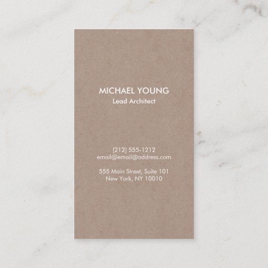 Moderne architectonische blokken Logo Wit/Tan Visitekaartje (Achterkant)