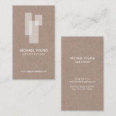 Moderne architectonische blokken Logo Wit/Tan Visitekaartje (Voorkant / Achterkant)