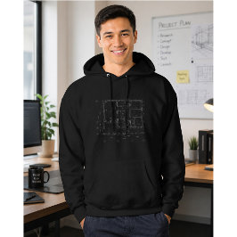 Moderne Architectonische Blueprint Hoodie