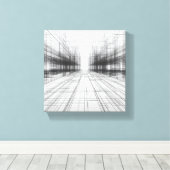 Moderne architectonische draadframekunst - Abstrac Canvas Afdruk (Insitu (Houten vloer))