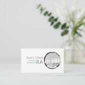 Moderne architectonische schets monogram visitekaartje (Staand voorkant)