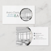 Moderne architectonische schets monogram visitekaartje (Voorkant / Achterkant)