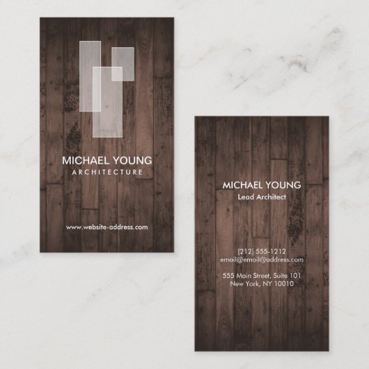 Moderne architecturale blokken Logo Wit/rustiek ho Visitekaartje (Voorkant / Achterkant)