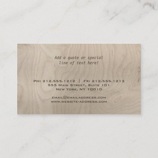 MODERNE & ARCHITECTURALE GESNEDEN TEKST OP GRIJS H VISITEKAARTJE (Achterkant)