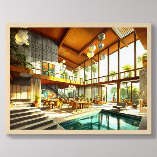 Moderne architecturale interieurresort uit de midd poster