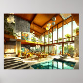 Moderne architecturale interieurresort uit de midd poster (Voorkant)