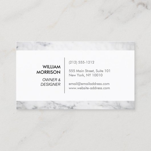 Moderne architecturale Logo op wit marmer Visitekaartje (Achterkant)