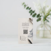 Moderne architecturale QR-code netwerking Visitekaartje (Staand voorkant)