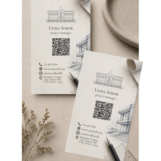 Moderne architecturale QR-code netwerking Visitekaartje