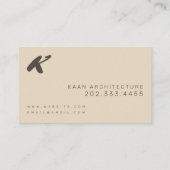 Moderne architectuur, architecten, ontwerp visitekaartje (Achterkant)