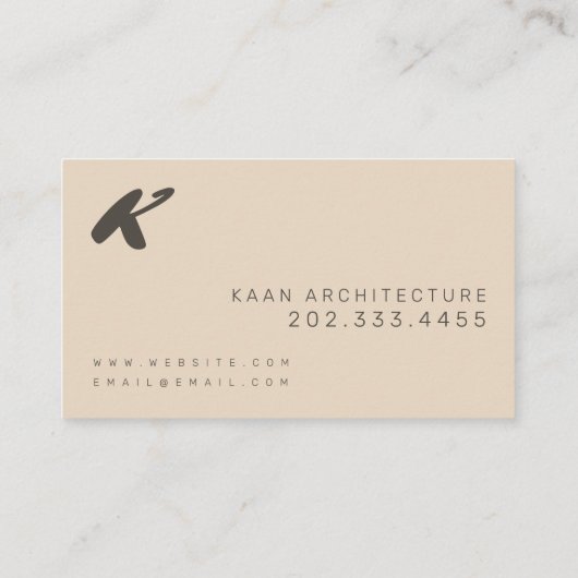 Moderne architectuur, architecten, ontwerp visitekaartje (Achterkant)