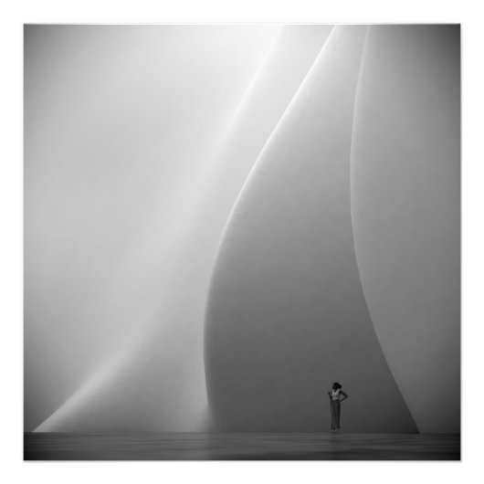 Moderne architectuur in zwart-wit foto foto afdruk (Voorkant)