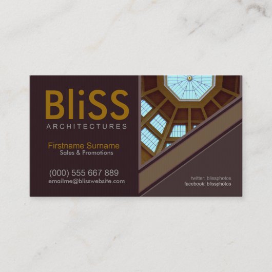 Moderne architectuur Stijlvol met fotosjabloon Bus Visitekaartje (Voorkant)