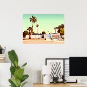 Moderne architectuur van de middelbare eeuw Illust Poster (Thuiskantoor)