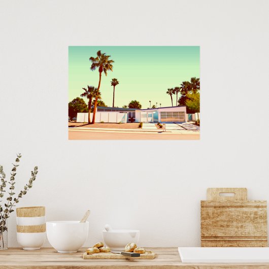 Moderne architectuur van de middelbare eeuw Illust Poster (Keuken)