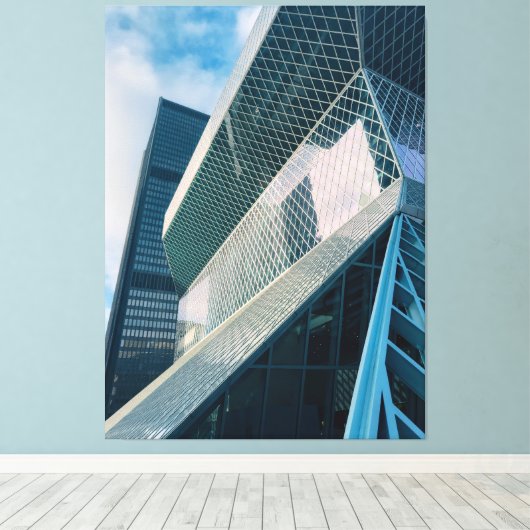 Moderne architectuur van Seattle Canvas Afdruk (Insitu (Houten vloer))