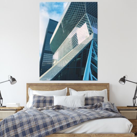 Moderne architectuur van Seattle Canvas Afdruk (Insitu (Slaapkamer))