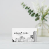 Moderne architectuur wireframe visitekaartje (Staand voorkant)