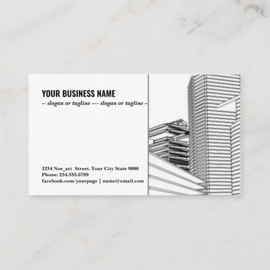 Moderne architectuur wireframe visitekaartje (Achterkant)