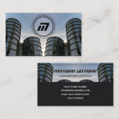 Moderne architectuurgebouwen met een elegant monog visitekaartje (Voorkant / Achterkant)