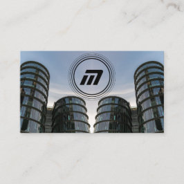 Moderne architectuurgebouwen met een elegant monog visitekaartje
