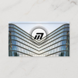 Moderne architectuurgebouwen met een elegant monog visitekaartje