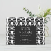 Moderne Ard Deco Black en White Kaart (Staand voorkant)