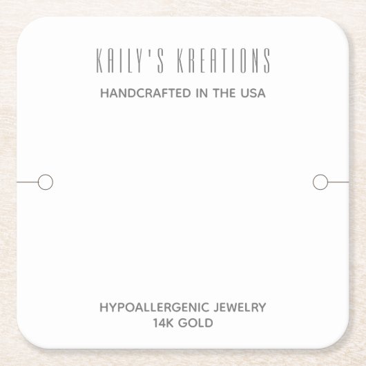 Moderne armband display wit kartonnen onderzetters (Voorkant)