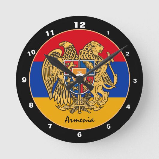 Moderne Armeense vlag, Armenië thuis / design Ronde Klok (Voorkant)