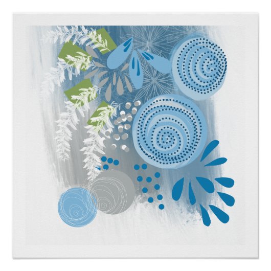 Moderne Art Abstract Floral Poster afdrukken (Voorkant)