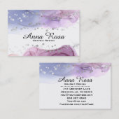 *~* Moderne Art Abstracte Waterverf Silver Glitter Visitekaartje (Voorkant / Achterkant)