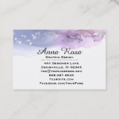 *~* Moderne Art Abstracte Waterverf Silver Glitter Visitekaartje (Achterkant)