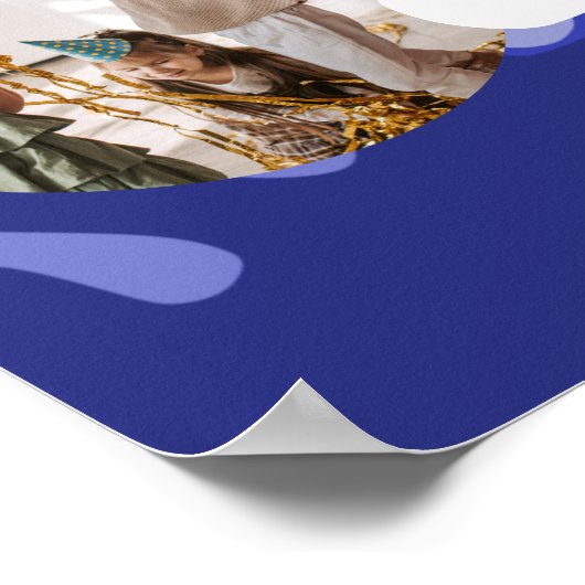 Moderne Art Birthday 5 Foto's Collage Sjabloon Poster (Hoek)