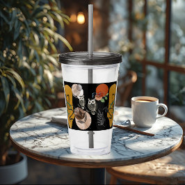 Moderne Art Boho Bohemian Natuur Bird Owls Abstrac Acryl Drinkbeker