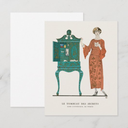 Moderne Art Deco 1920s Grote Gatsby-Mode Notitiekaartje (Voorkant / Achterkant)