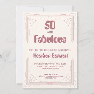 Moderne Art Deco 50 en Fantastische Verjaardag Kaart