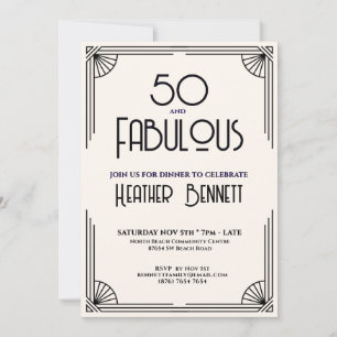 Moderne Art Deco 50 en Fantastische Verjaardag Kaart