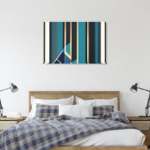 Moderne Art Deco Abstracte Verticale Lijnen Canvas Afdruk (Insitu (Slaapkamer))