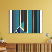 Moderne Art Deco Abstracte Verticale Lijnen Canvas Afdruk (Insitu (Woonkamer))