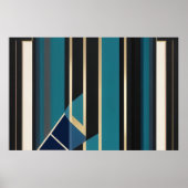 Moderne Art Deco Abstracte Verticale Lijnen Poster (Voorkant)