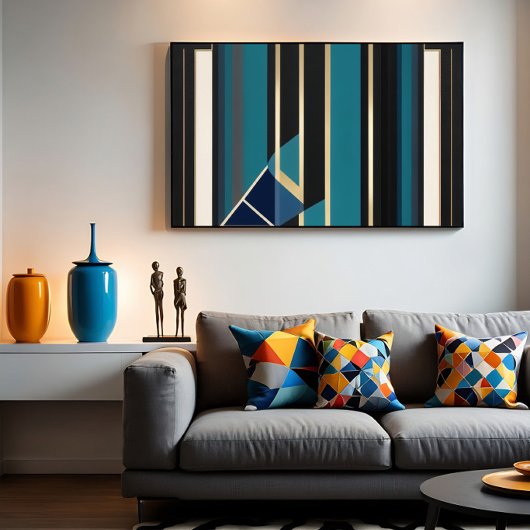 Moderne Art Deco Abstracte Verticale Lijnen Poster