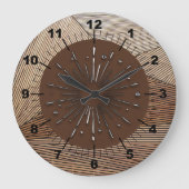 Moderne Art Deco Brown Shades Acrylwandklok Grote Klok (Voorkant)