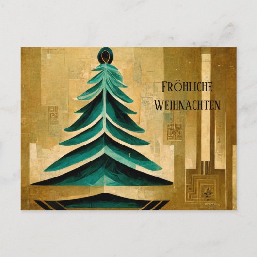 Moderne Art Deco Fröhliche Weihnachten Karte Briefkaart (Voorkant)