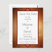 Moderne Art Deco Gatsby Glitter Simple Save the Da Briefkaart (Voorkant / Achterkant)