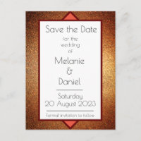 Moderne Art Deco Gatsby Glitter Simple Save the Da