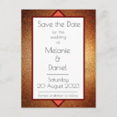 Moderne Art Deco Gatsby Glitter Simple Save the Da Briefkaart (Voorkant)