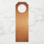 Moderne Art Deco Gatsby Gouden Glitter Bruiloft Flessenhanger (Achterkant)